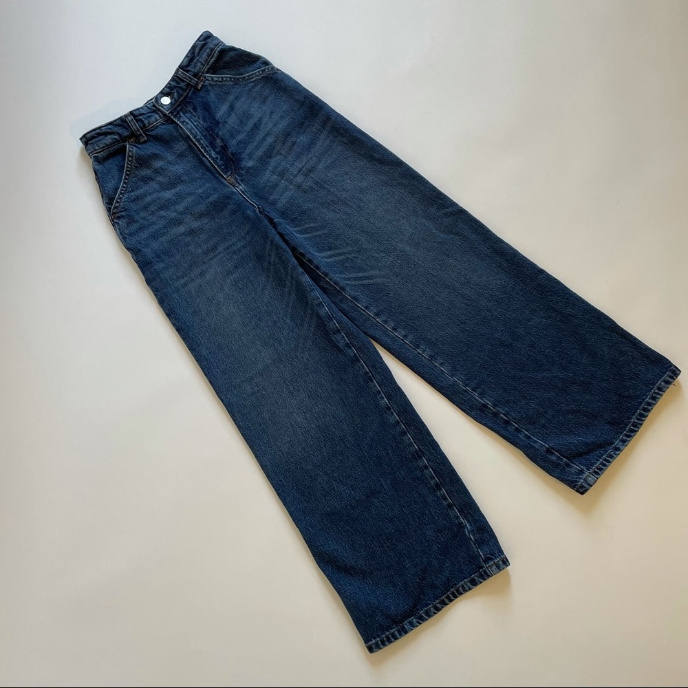 Reformation Dark Blue Flare & Wide Leg Jeans